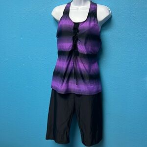 WOMENS XL RACER TANKINI SHORTS SWIMSUIT